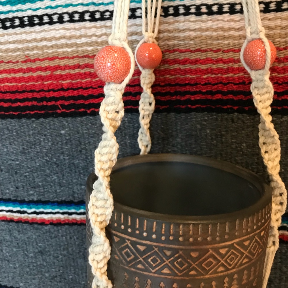 Handcrafted macrame plant hanger